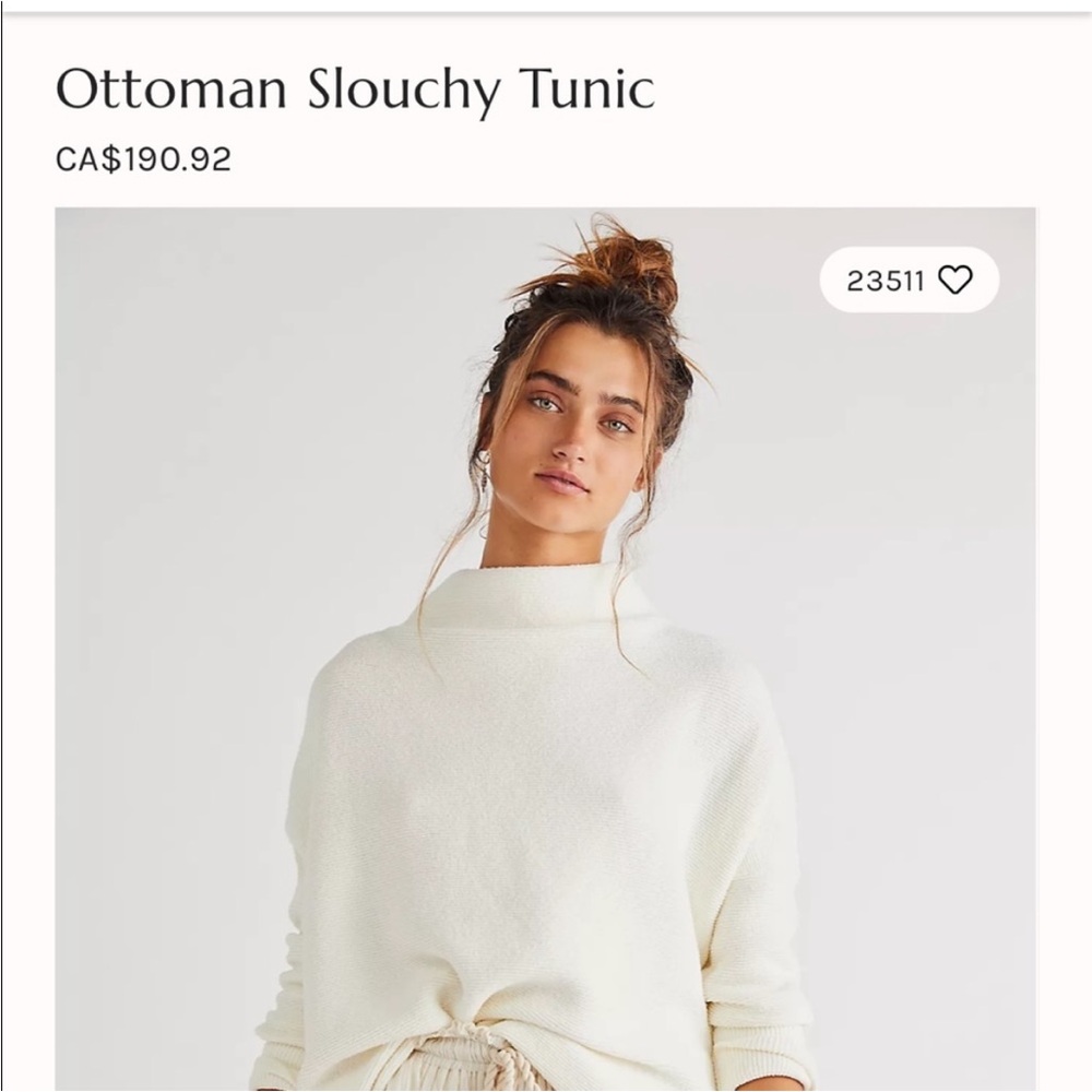 Free People Ottoman Slouchy Tunic Sweater - White